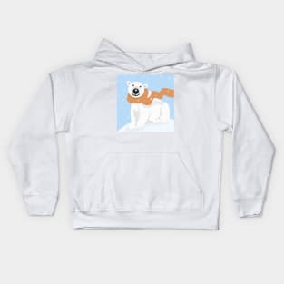 Polar Bear in the Snow Kids Hoodie